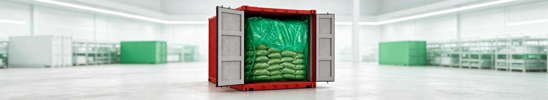 Hermetische containervoering voor koffiebonen