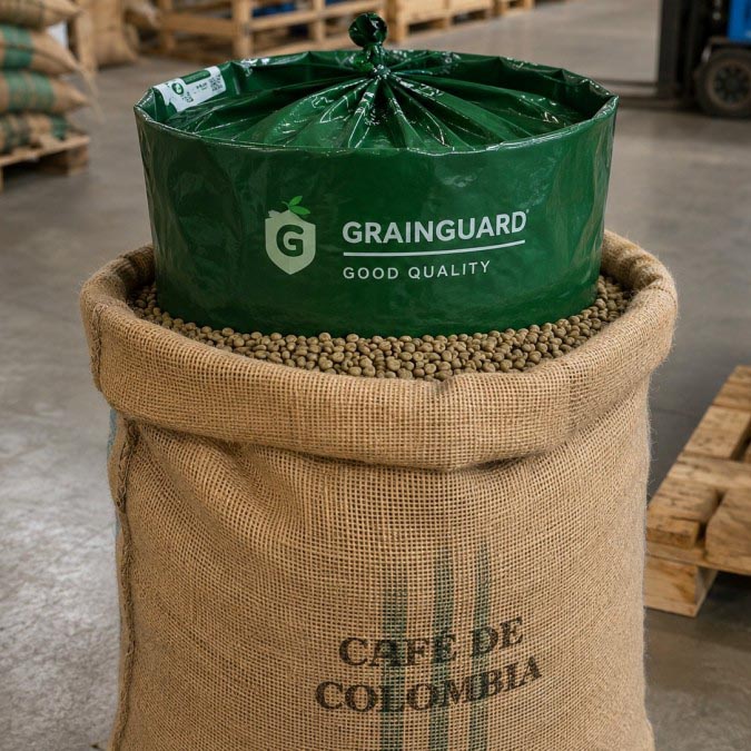 Groene koffieboon hermetische jutevoering