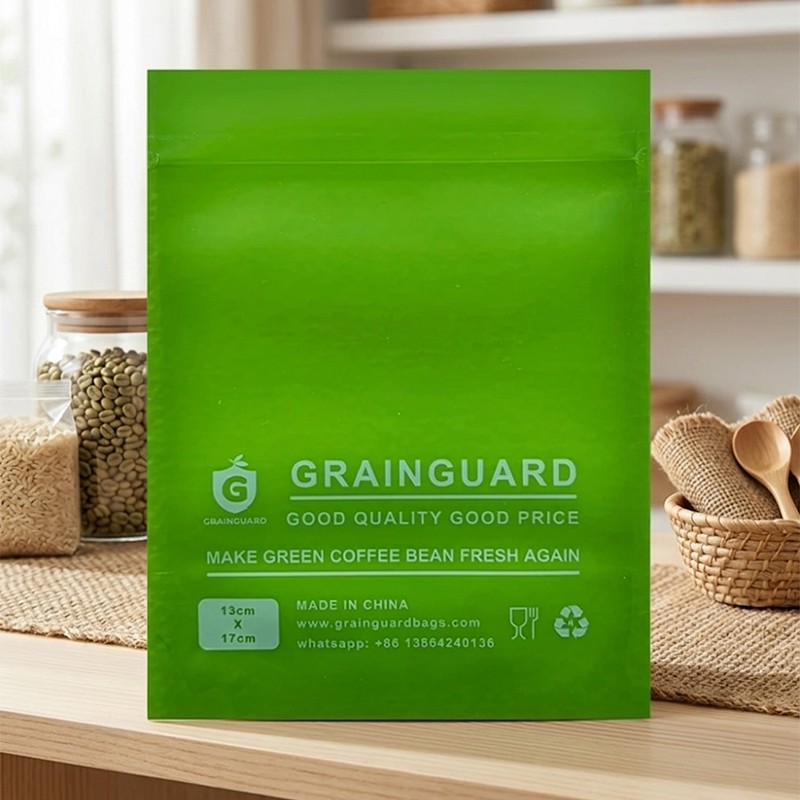 Groene koffieboon hermetische monsterzak